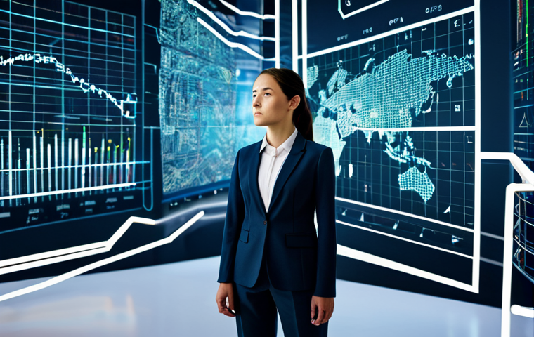 A professional female AI ethicist, fully clothed in a modest business suit, standing thoughtfully in a modern, clean data analysis lab. In the background, abstract, transparent holographic data visualizations glow softly, symbolizing complex algorithmic processes and the pursuit of explainable AI. The atmosphere is bright, focused, and intellectual. safe for work, appropriate content, fully clothed, professional, modest clothing, perfect anatomy, correct proportions, natural pose, well-formed hands, proper finger count, natural body proportions, high-resolution, professional studio photography.