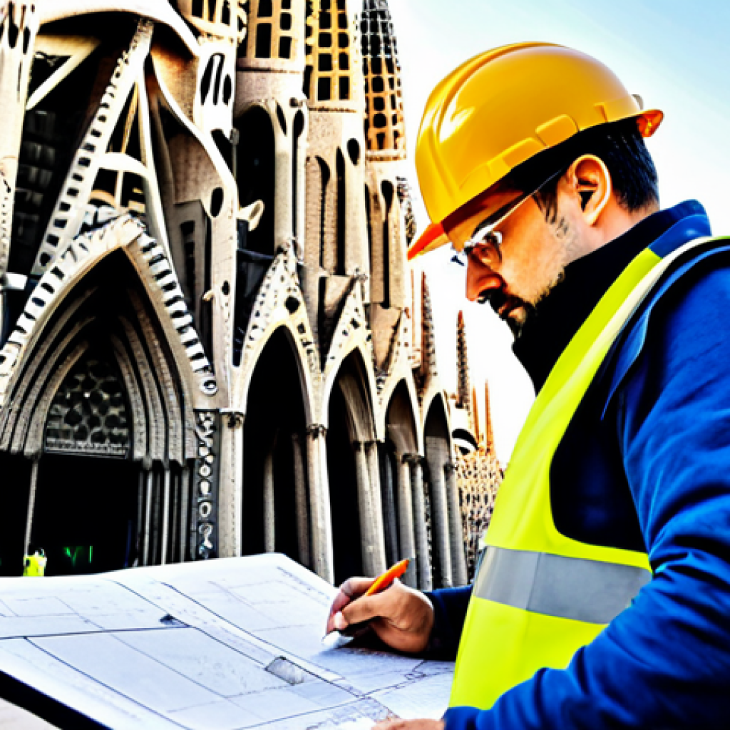 AI 윤리와 AI 윤리적 AI 투자 - **Prompt:** A professional architect, fully clothed in appropriate attire, reviewing blueprints on a...